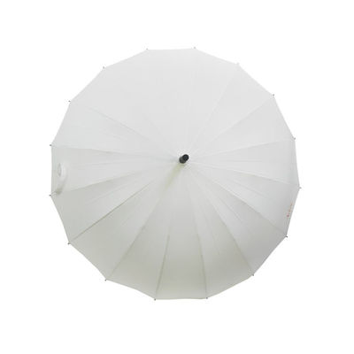 27 inç 16K Beyaz Rüzgar Geçirmez Kanca Saplı Şemsiye
