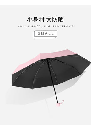 Küçük Kapsül 96cm Çap 5 Katlanır Şemsiye 8 Panel Anti UV Ultra Hafif