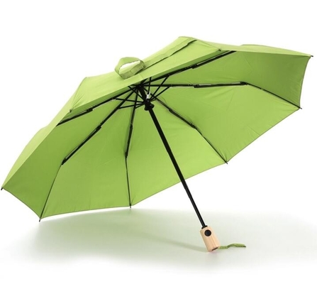 21&quot;x8k Bambu Saplı Çift fiberglas kaburga Otomatik Katlanabilir Şemsiye