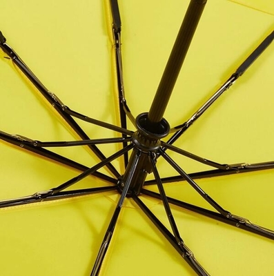 Katlanabilir Fiberglas Kaburga Pongee Kompakt Rüzgar Geçirmez Şemsiye