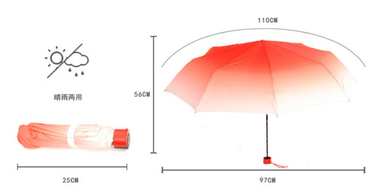 Özelleştirilmiş Kompakt 3 Katlanır Mini Rüzgar Geçirmez Yağmur Şemsiyesi