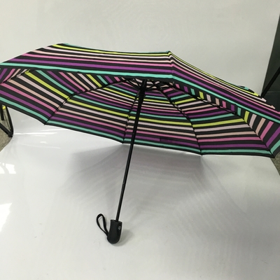 Bayanlar Otomatik Açık Yakın Pongee Kumaş Kompakt Katlanır Şemsiye
