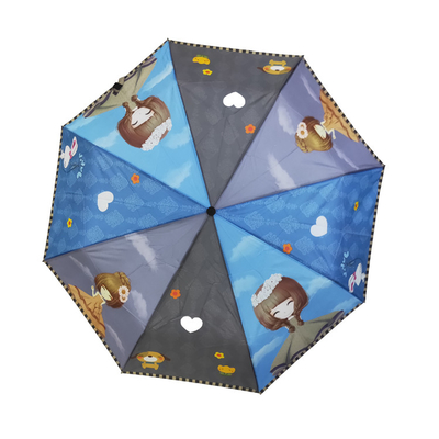 Dijital Baskı Manuel Açık sünger Ahşap Saplı Şemsiye