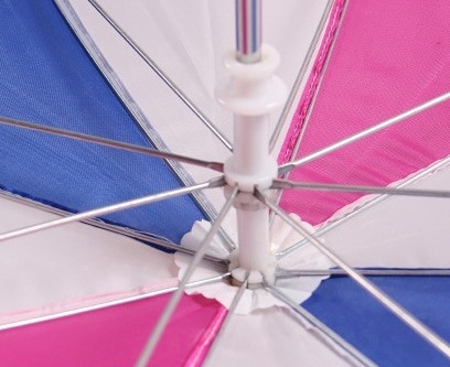 Düz Renk Pongee 8mm Metal Şaft Manuel Açık Çocuk Şemsiyesi