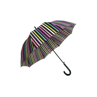 Seyahat için SGS Windproof Kompakt Düz Çizgili Şemsiye