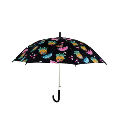 19 Inchx8k Pongee 190T Çocuklar Plastik J Saplı Katlanır Şemsiye