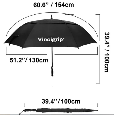 Özel Logo ile Çift Katmanlı Rüzgar Geçirmez Otomatik Açık Düz Golf şemsiyesi