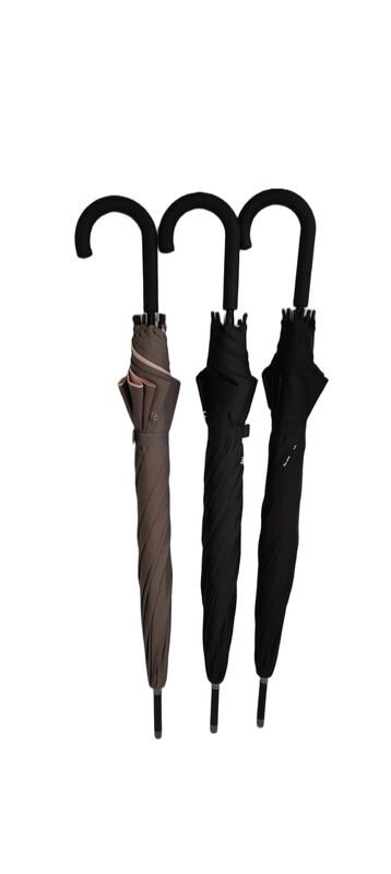 Fiberglas çerçeveli, 23 İnç Boyutlu ve Dayanıklı Polyester Kumaşlı Otomatik Açılan Çubuk Şemsiye